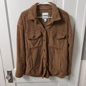RSQ Tan Fleece button up